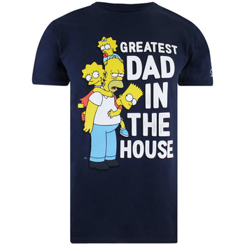 Abbigliamento Uomo T-shirts a maniche lunghe The Simpsons Greatest Dad In The House Blu