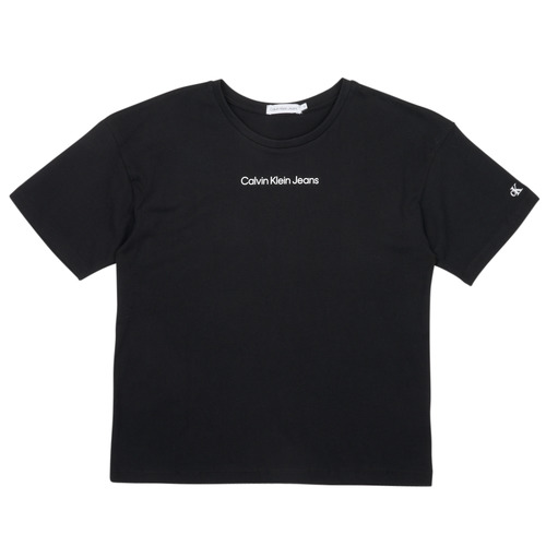 Abbigliamento Bambina T-shirt maniche corte Calvin Klein Jeans CKJ LOGO BOXY T-SHIRT Nero