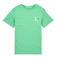 Abbigliamento Bambino T-shirt maniche corte Calvin Klein Jeans CHEST MONOGRAM TOP Verde