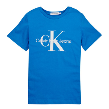 Abbigliamento Unisex bambino T-shirt maniche corte Calvin Klein Jeans MONOGRAM LOGO T-SHIRT Blu