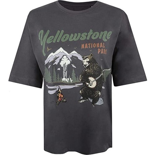 Abbigliamento Donna T-shirts a maniche lunghe National Parks Banjo Bear Multicolore