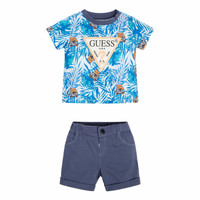 Abbigliamento Bambino Completo Guess SET SL T SHIRT SHORTS Multicolore