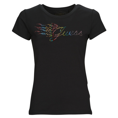 Abbigliamento Donna T-shirt maniche corte Guess SS GUESS FLAME LOGO R4 Nero