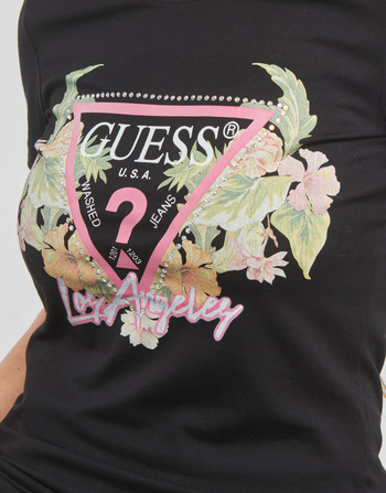Guess SS CN TRIANGLE FLOWERS TEE Nero