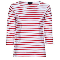 Abbigliamento Donna T-shirts a maniche lunghe Armor Lux MARINIERE JERSEY ML Bianco / Rosso