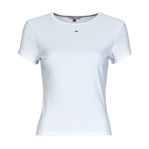 Abbigliamento Donna T-shirt maniche corte Tommy Jeans TJW BBY ESSENTIAL RIB SS Bianco