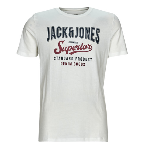 Abbigliamento Uomo T-shirt maniche corte Jack & Jones JJELOGO TEE SS O-NECK Ecru