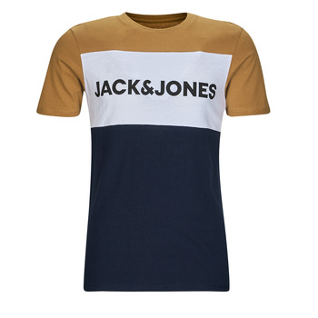 Abbigliamento Uomo T-shirt maniche corte Jack & Jones JJELOGO BLOCKING TEE SS Giallo / Bianco / Marine