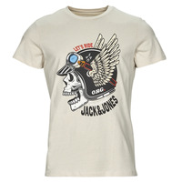 Abbigliamento Uomo T-shirt maniche corte Jack & Jones JORROXBURY TEE SS CREW NECK Ecru