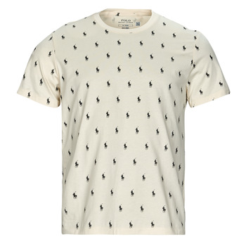 Abbigliamento Uomo T-shirt maniche corte Polo Ralph Lauren SLEEPWEAR-S/S CREW-SLEEP-TOP Crema / Marine