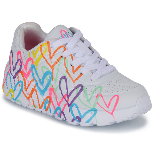 Scarpe Bambina Sneakers basse Skechers UNO LITE BASKETS Bianco / Multicolore