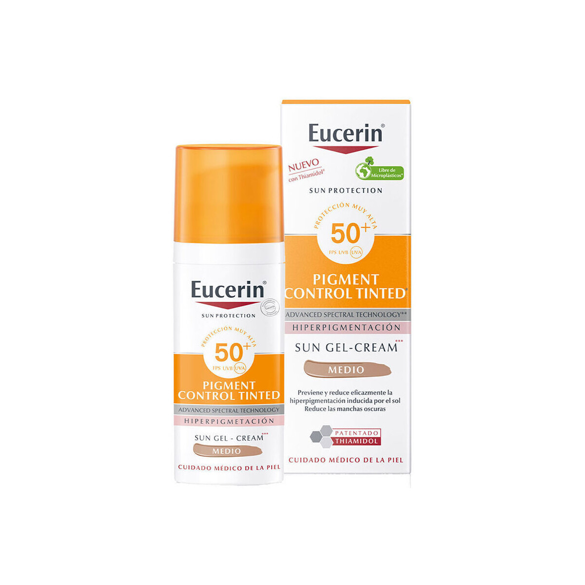 Bellezza Fondotinta & primer Eucerin Protezione Solare Pigmento Colorato Fluido Spf50+ medio 