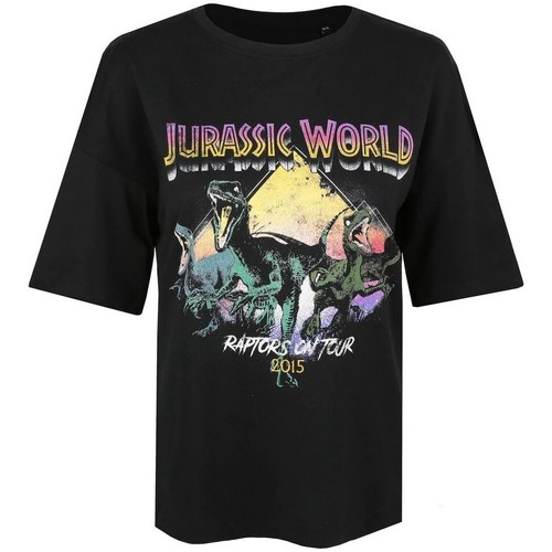 Abbigliamento Donna T-shirts a maniche lunghe Jurassic World Raptors On Tour 2015 Nero
