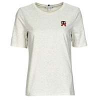 Abbigliamento Donna T-shirt maniche corte Tommy Hilfiger REG MONOGRAM EMB C-NK SS Beige