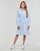 Abbigliamento Donna Abiti corti Tommy Hilfiger ITHAKA KNEE SHIRT-DRESS LS Bianco / Blu