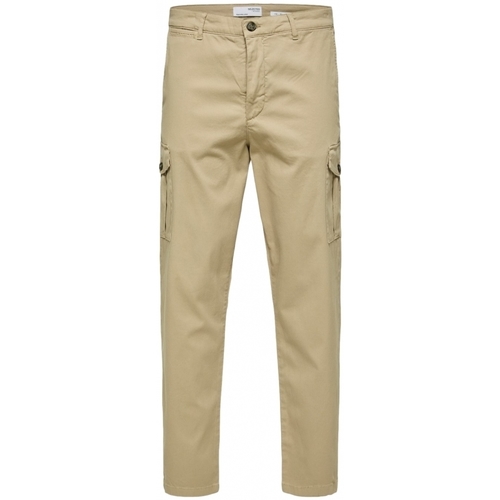 Abbigliamento Uomo Pantaloni Selected Slim Tapered Wick 172 Cargo Pants - Chinchilla Beige