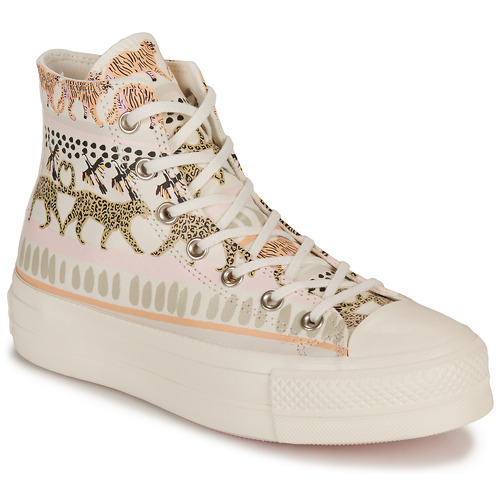 Scarpe Donna Sneakers alte Converse CHUCK TAYLOR ALL STAR  LIFT-ANIMAL ABSTRACT Bianco / Multicolore