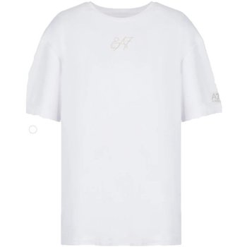 Abbigliamento Donna T-shirt maniche corte Emporio Armani EA7 T-Shirt Donna Core Lady con Ricamo Bianco