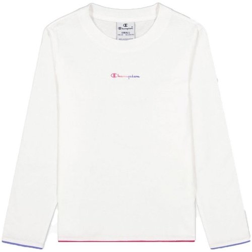 Abbigliamento Unisex bambino T-shirts a maniche lunghe Champion T-Shirt Bambina Maniche Lunghe Bianco