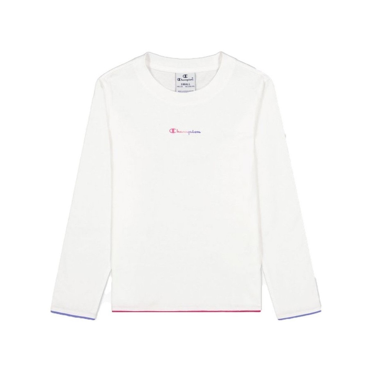 Abbigliamento Unisex bambino T-shirts a maniche lunghe Champion T-Shirt Bambina Maniche Lunghe Bianco
