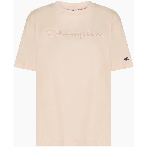 Abbigliamento Donna T-shirt maniche corte Champion T-shirt femme  Rochester Logo Rosa