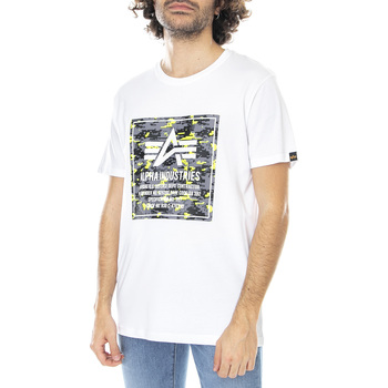 Abbigliamento Uomo T-shirt & Polo Alpha Camo Block T-Shirt Bianco