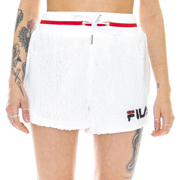 Abbigliamento Donna Shorts / Bermuda Fila Wm Kiku Sequin Shorts Bianco