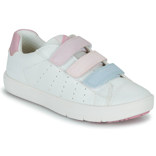 Scarpe Bambina Sneakers basse Geox J SILENEX GIRL B Bianco / Rosa / Blu