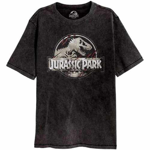 Abbigliamento T-shirts a maniche lunghe Jurassic Park HE794 Nero
