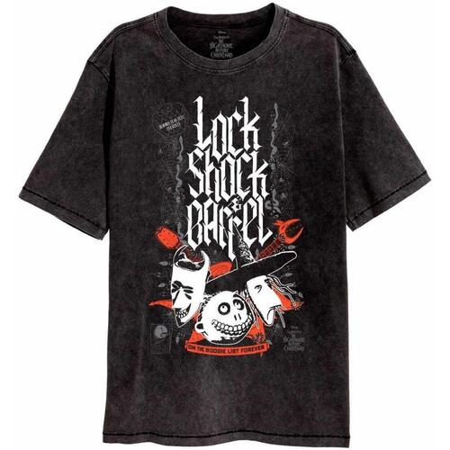 Abbigliamento T-shirts a maniche lunghe Nightmare Before Christmas Lock Shock Barrel Nero