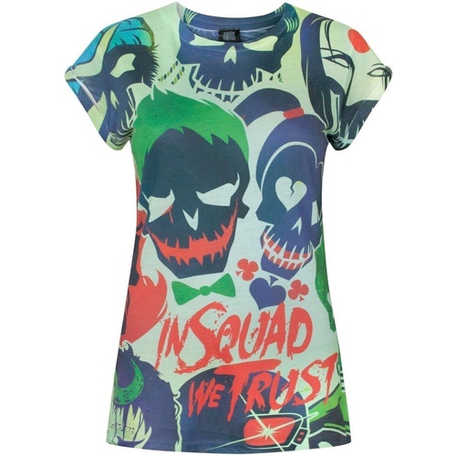 Abbigliamento Donna T-shirts a maniche lunghe Suicide Squad In Squad We Trust Multicolore