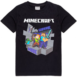 Abbigliamento Unisex bambino T-shirt maniche corte Minecraft Survival Mode Nero