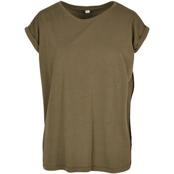Abbigliamento Donna T-shirts a maniche lunghe Build Your Brand BY138 Verde