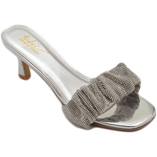 Scarpe Donna Sandali Malu Shoes Sandalo gioiello argento donna tacco sottile 7 cm fascia arricc Multicolore