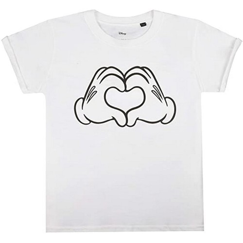 Abbigliamento Bambina T-shirts a maniche lunghe Disney Love Hands Bianco