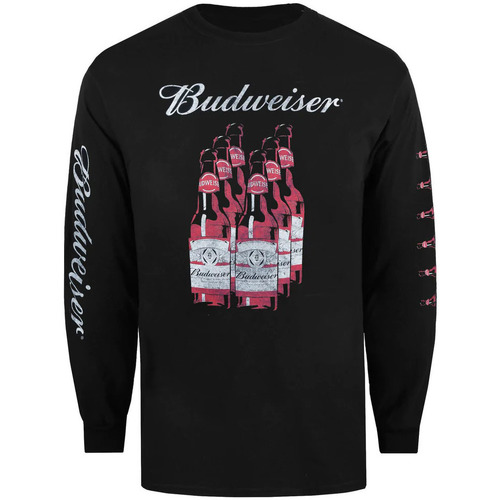 Abbigliamento Uomo T-shirts a maniche lunghe Budweiser Six Pack Bottles Nero