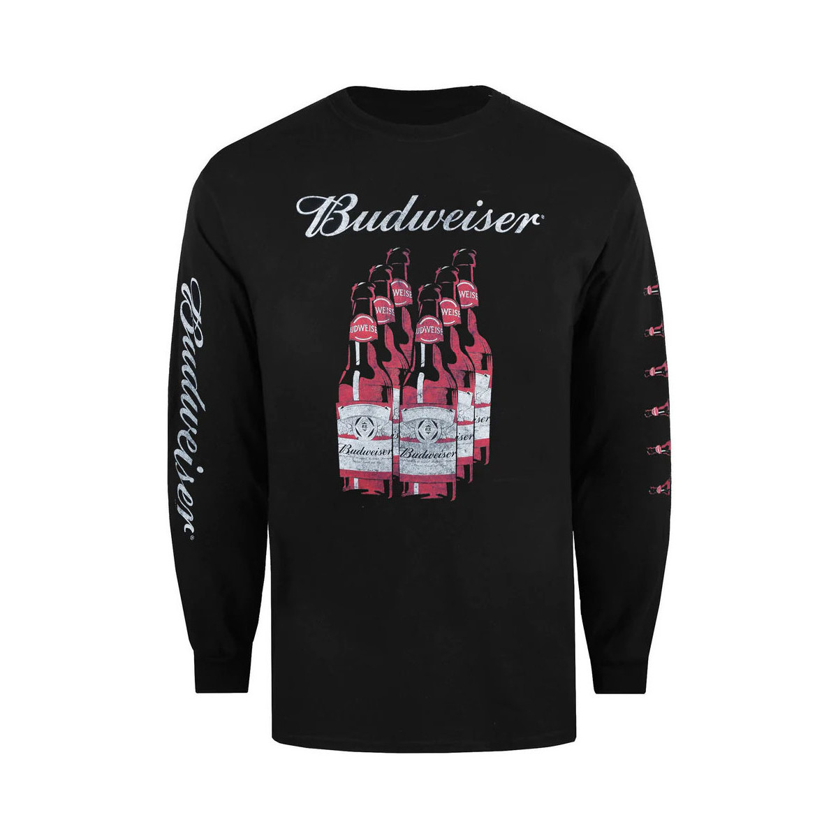 Abbigliamento Uomo T-shirts a maniche lunghe Budweiser Six Pack Bottles Nero