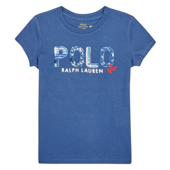 Abbigliamento Bambina T-shirt maniche corte Polo Ralph Lauren SS POLO TEE-KNIT SHIRTS-T-SHIRT Blu