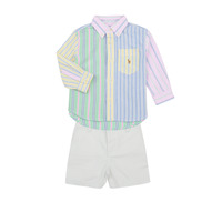 Abbigliamento Bambino Completo Polo Ralph Lauren LS BD SHRT S-SETS-SHORT SET Multicolore