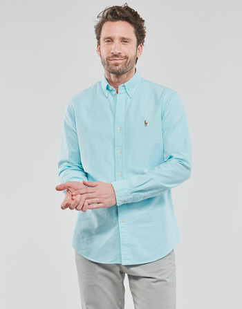 Abbigliamento Uomo Camicie maniche lunghe Polo Ralph Lauren CHEMISE COUPE DROITE EN OXFORD Turquoise
