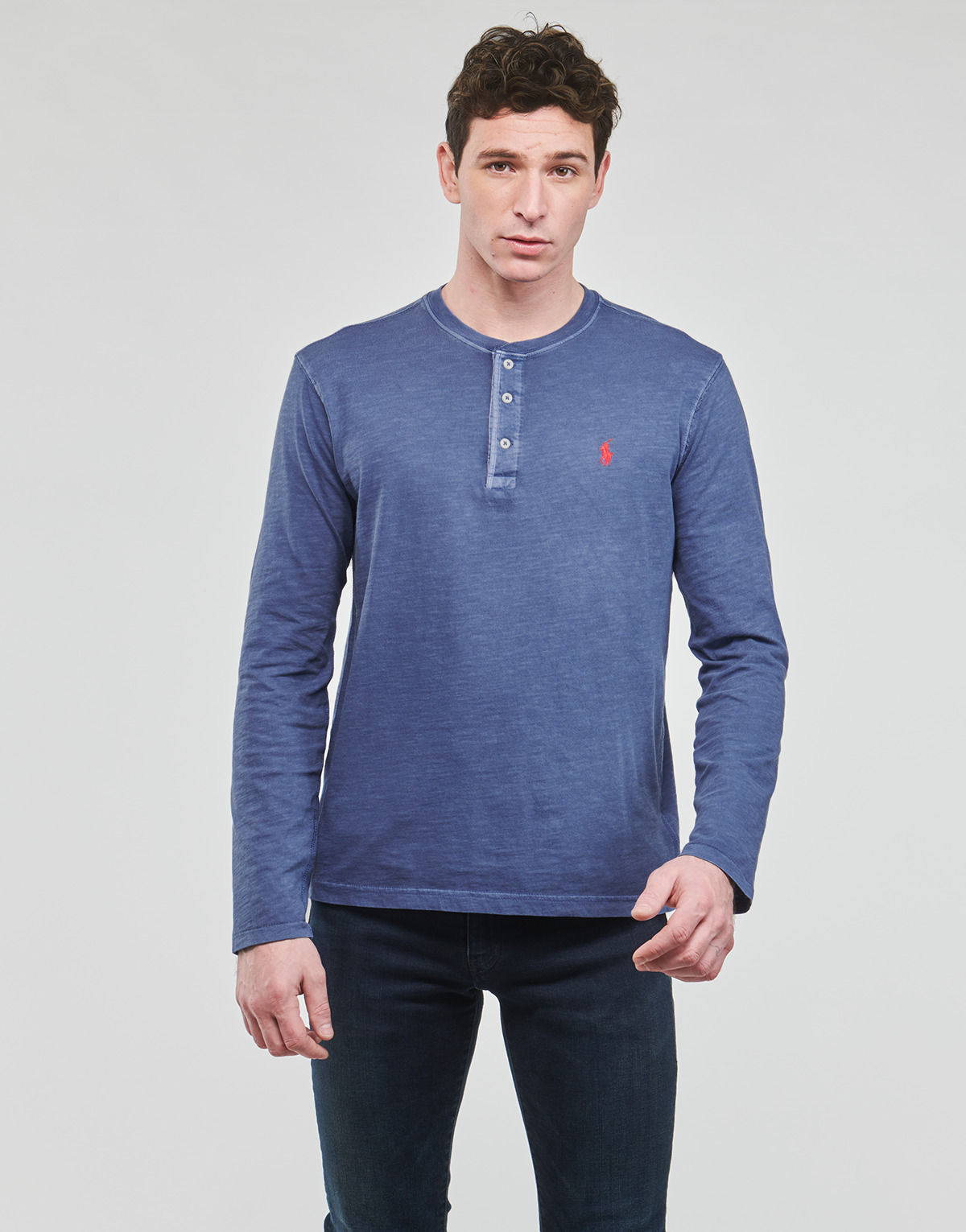Abbigliamento Uomo T-shirts a maniche lunghe Polo Ralph Lauren HENLEY Blu