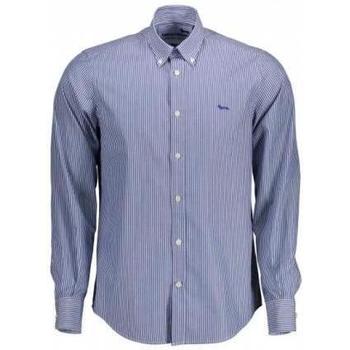 Abbigliamento Uomo Camicie maniche lunghe Harmont & Blaine -CAMICIA BOTTON RIGHE Blu
