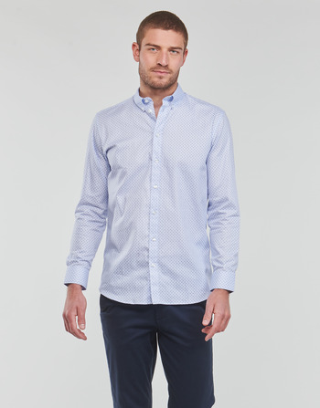 Abbigliamento Uomo Camicie maniche lunghe Selected ETHAN MICRO MOTIF SLIM FIT Blu / Cielo