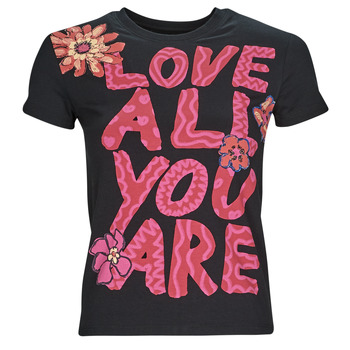 Abbigliamento Donna T-shirt maniche corte Desigual TS_LOVE ALL YOU ARE Nero / Multicolore