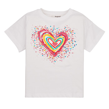 Abbigliamento Bambina T-shirt maniche corte Desigual TS_HEART Bianco / Multicolore