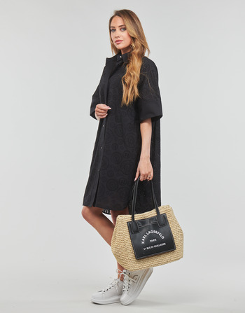 Karl Lagerfeld BRODERIE ANGLAISE SHIRTDRESS Nero