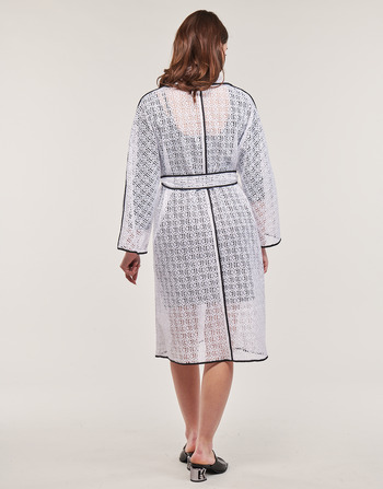 Karl Lagerfeld KL EMBROIDERED LACE COAT Bianco / Nero
