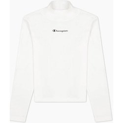 Abbigliamento Donna T-shirts a maniche lunghe Champion T-Shirt Donna Collo Alto Maniche Lunghe Bianco