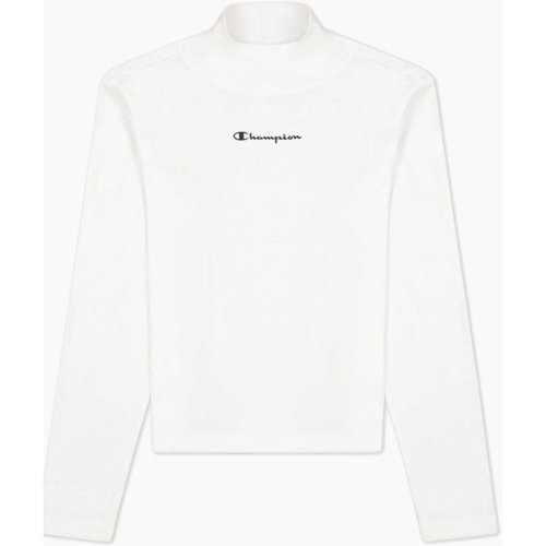 Abbigliamento Donna T-shirts a maniche lunghe Champion T-Shirt Donna Collo Alto Maniche Lunghe Bianco