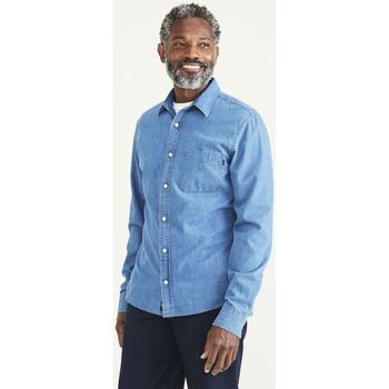 Abbigliamento Uomo Camicie maniche lunghe Dockers A1114 0045 - ORIGINAL-A3871 INDIGO RINSE Blu
